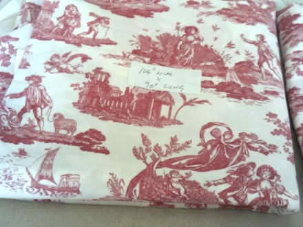 Photo of free FABRIC -4 PIECES - French toile style design- pink/white (Hoohill FY3) #2