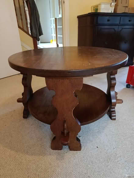 Photo of free Circular wooden coffee table (Burnham) #1