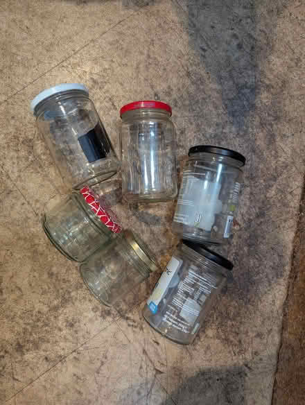 Photo of free 6 jam jars with lids (Wing LU7) #1