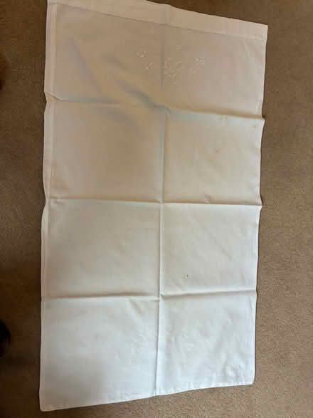 Photo of free Vintage white pillowcase with embroidery (Great Boughton CH3) #1