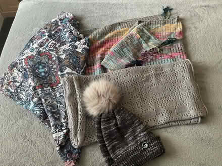 Photo of free Various Scarfs and bobble hat (Longlevens GL2) #2