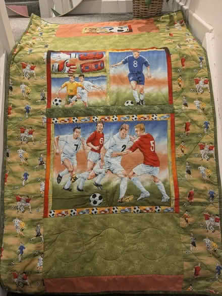Photo of free Football themed quilt (Cornton FK9) #2