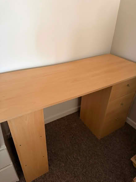 Photo of free Computer PC Desk Light Wood with Drawers and Shelves (Nuneaton CV11) #1