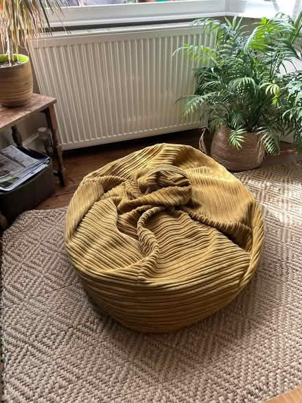 Photo of free Ochre corduroy bean bag (Chapel End E17) #1
