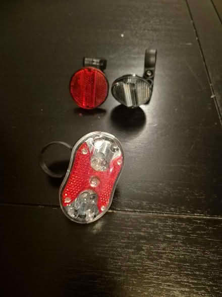 Photo of free Bike rear (red) light and set of reflectors (Withington M14) #1