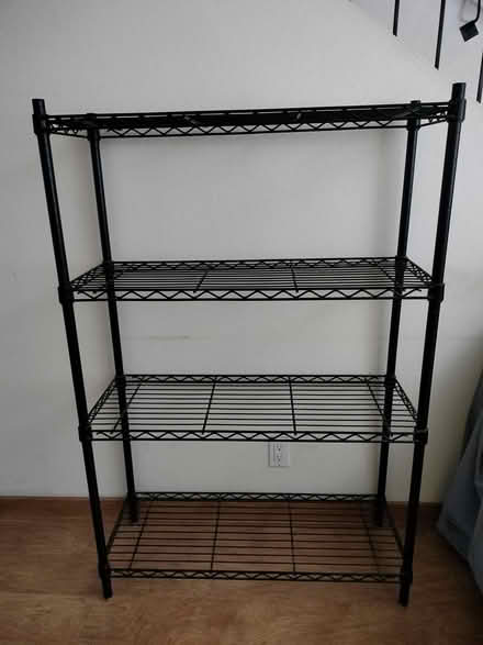 Photo of free Black metal shelf (Off Bernardo and El Camino) #1