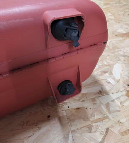 Photo of free Red Carlton Suitcase with jammed castor wheel (Disley SK12) #3