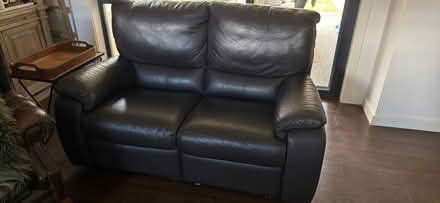 Photo of free Dark brown 2 seater leather sofa (Templestowe) #1