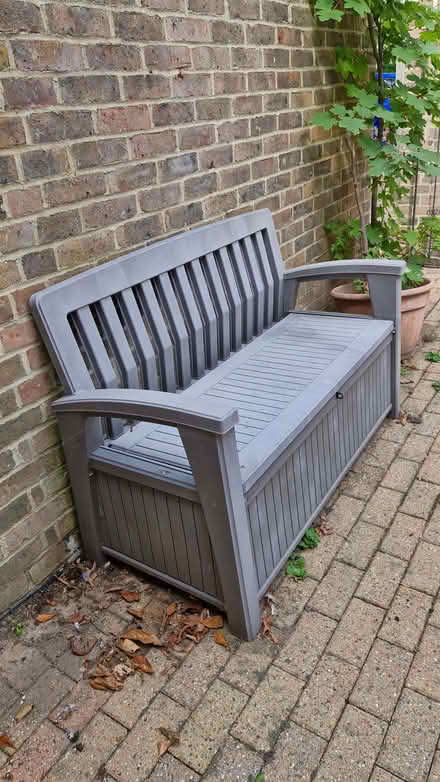 Photo of free Plastic garden bench with storage (Addington CR0) #3