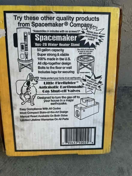Photo of free Water Heater Seismic Straps (Highway 85 & El Camino) #2