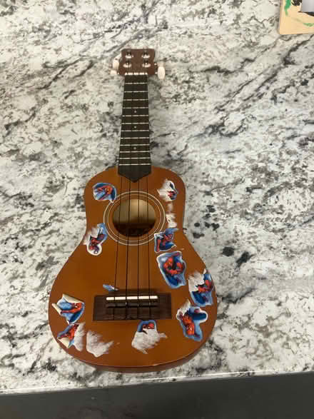 Photo of free Ukulele with Spider-Man stickers (Bloomfield, NJ) #1