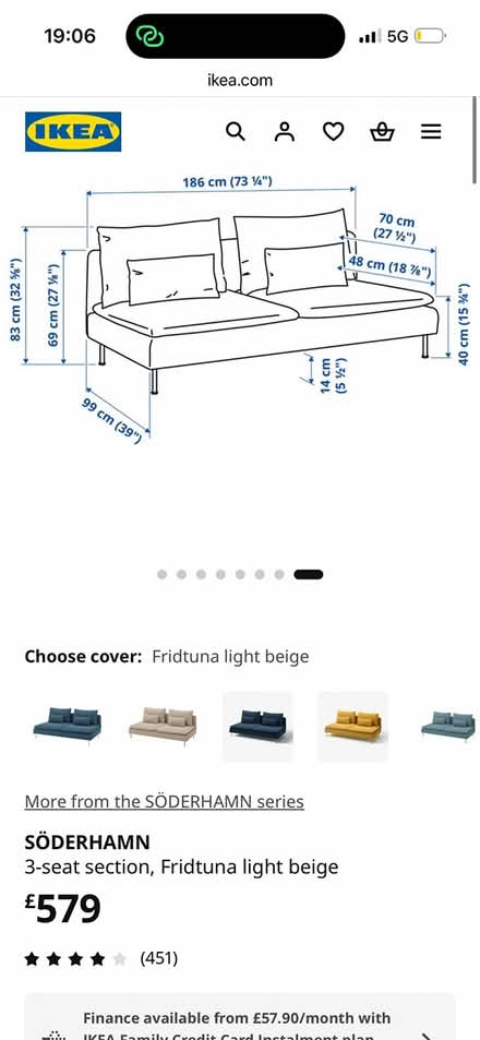 Photo of free IKEA SÖDERHAMN 3 seater sofabed (Gravesend) #2