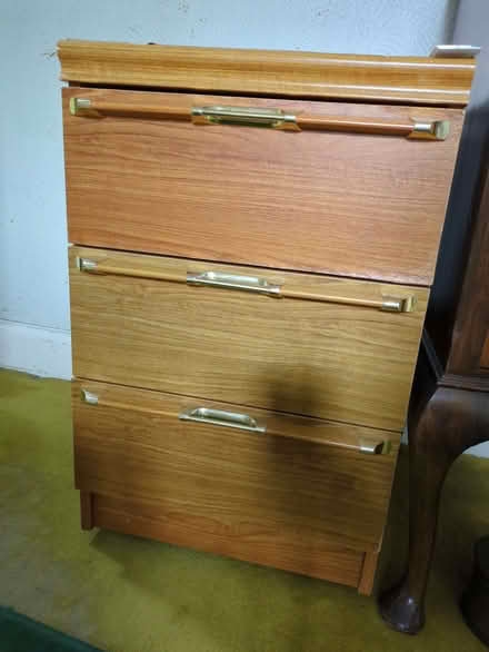 Photo of free Bedside cabinet. 3 drawer. (Hendon, The Hyde NW9) #4