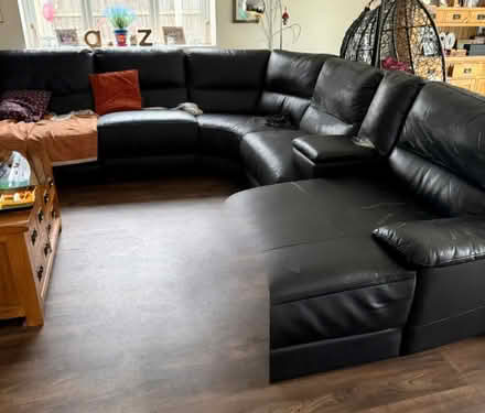 Photo of free Modular Large electric recliner sofa (faux leather) black (Rochford SS4) #1