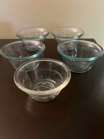 Photo of free 5 small Fire King glass bowls (S Section) #1