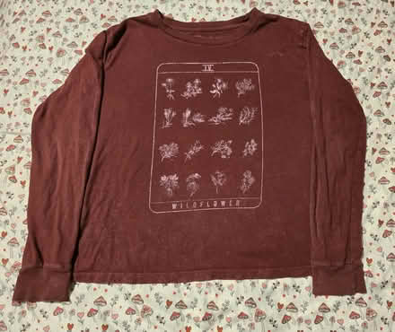 Photo of free Maroon Wildflowers LS Tee - Medium (West 7th) #1