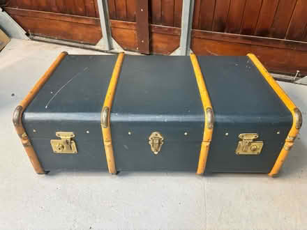 Photo of free Double oak headboard, Recaro Car Seat, Trunk & 2 x Poles (Whirlow S11) #1