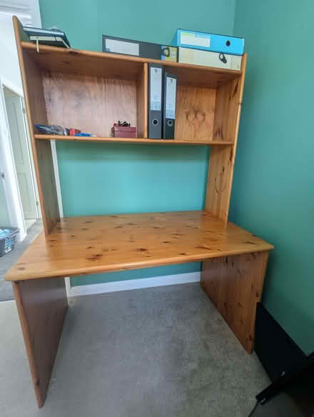 Photo of free Wooden desk with shelving (Chipping Barnet EN5) #1
