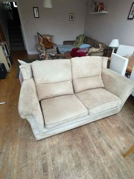 Photo of free Beige Faux Suede Sofa (Brockley SE4) #1