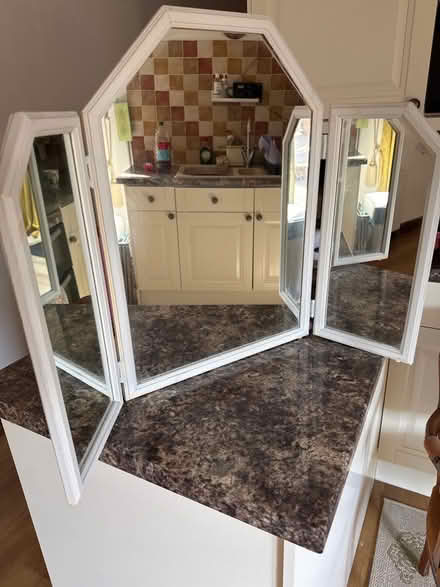 Photo of free Dove grey painted dressing table mirror (Wisbech St Mary PE13) #1