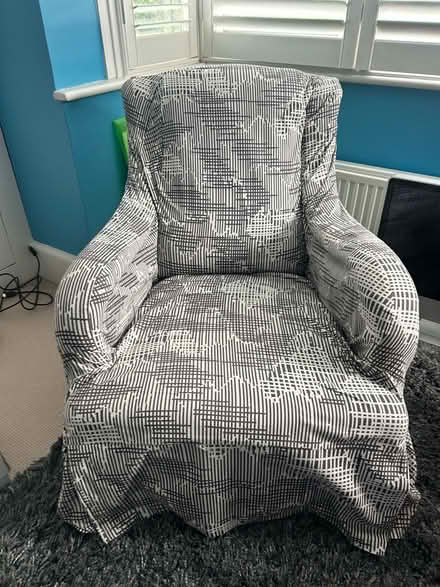 Photo of free Elegant and comfy vintage armchair with recent slipcover (Barnes SW13) #1