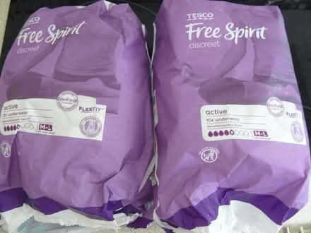 Photo of free 2 x open packs of Tesco incontinence pants Size M-L (Kempsey WR5) #1