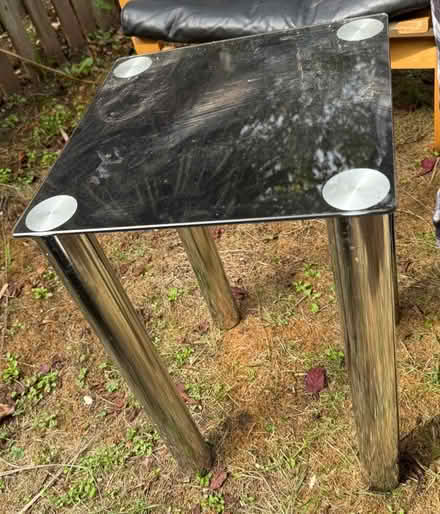 Photo of free 2 black glass side tables (Cox Green SL6) #1