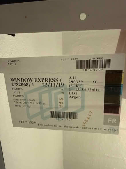 Photo of free 2 x double glazed glass 154x42.5 (Petts Wood BR2) #2