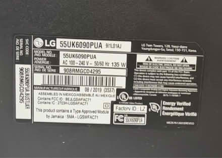 Photo of free 55” LG TV - needs repair (Sun Prairie) #3