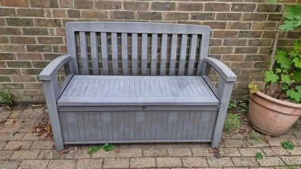 Photo of free Plastic garden bench with storage (Addington CR0) #1