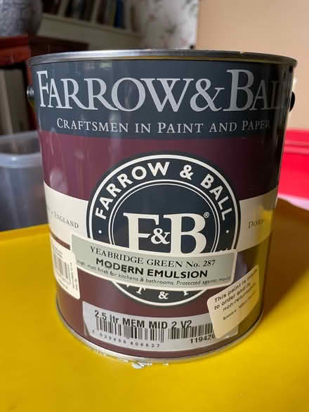 Photo of free Paint: Farrow and Ball 'Yeabridge' Green matt (De Parys MK40) #1