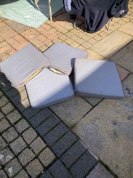 Photo of free 4 x grey outdoor seat pads (Morland CA10) #1