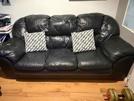 Photo of free 3 Seater leather couch (Limerick city) #1