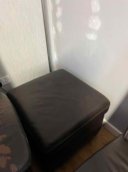 Photo of free Two brown leather recliners plus footstool (Leigh Beck SS8) #3