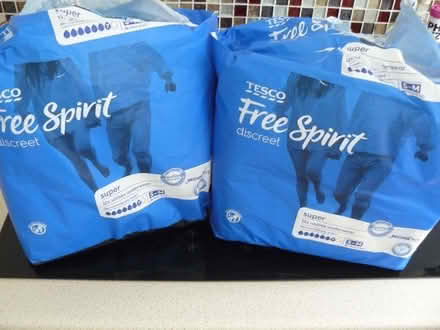 Photo of free 2 x open packs of Tesco incontinence pants Size S-M unisex (Kempsey WR5) #1