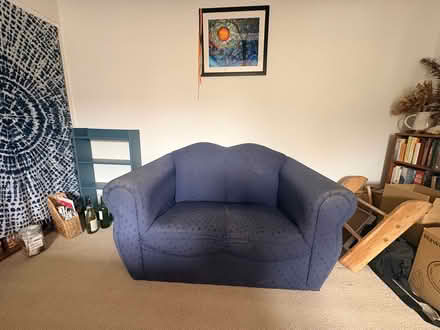 Photo of free Small blue sofa (Honiton EX14) #1