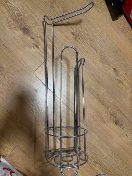 Photo of free Chrome freestanding toilet roll holder with storage (Poplars SG2) #1
