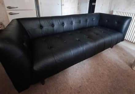 Photo of free black leather sofa (Evercreech BA4) #2