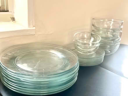 Photo of free 22-Piece Clear Glass Dinnerware Set (Arlington, VA) #1