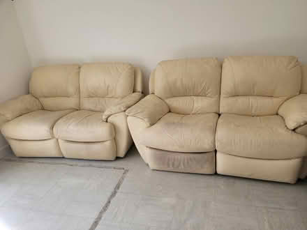 Photo of free Leather recliner 2 seater sofas X2 (Benson OX10) #1