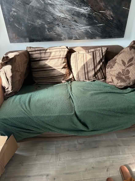 Photo of free 2 seater brown sofa (Doncaster DN4) #1