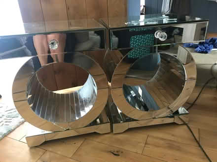 Photo of free 2 glass bedside tables or can be used for occasional tables. (Shawell LE17) #1