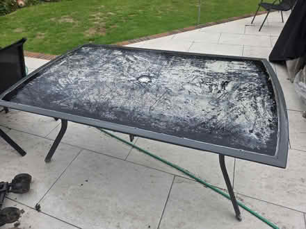 Photo of free Large metal and glass garden table (Frimley) #2