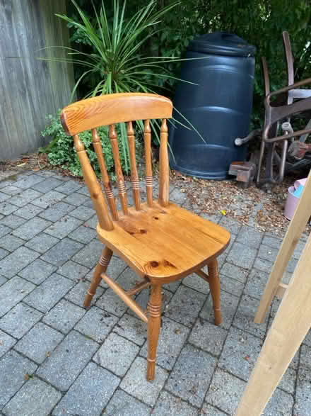 Photo of free 3 wooden chairs (Broadfield. Crawley RH11) #1