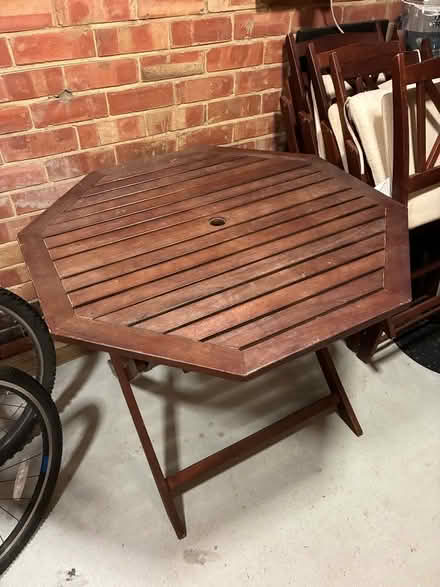 Photo of free Outside wooden table and chairs (North Hinksey OX2) #1