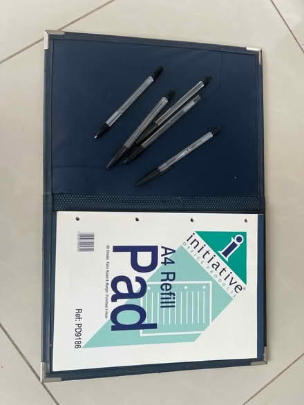 Photo of free A4 leather folder with brand new notepad and 5 pens. (Swindon SN3) #1