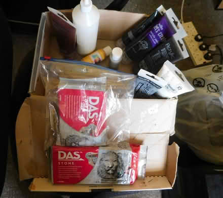 Photo of free "DAS" Air Drying Clay and Tools and Few Tubes Acrylic Paint (Grays RM17) #1