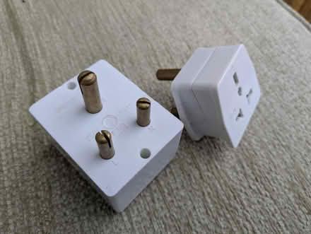 Photo of free Two plug adaptors. Old style round pin (Ruislip UB10) #1