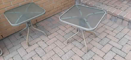 Photo of free Set of 2 patio end tables (Hiawatha Park) #1