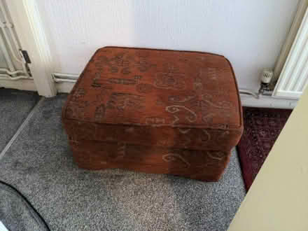 Photo of free Short red sofa and footstool (Timmy's BN2) #4
